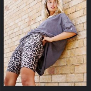 Free People Leopard Print Bike Shorts
